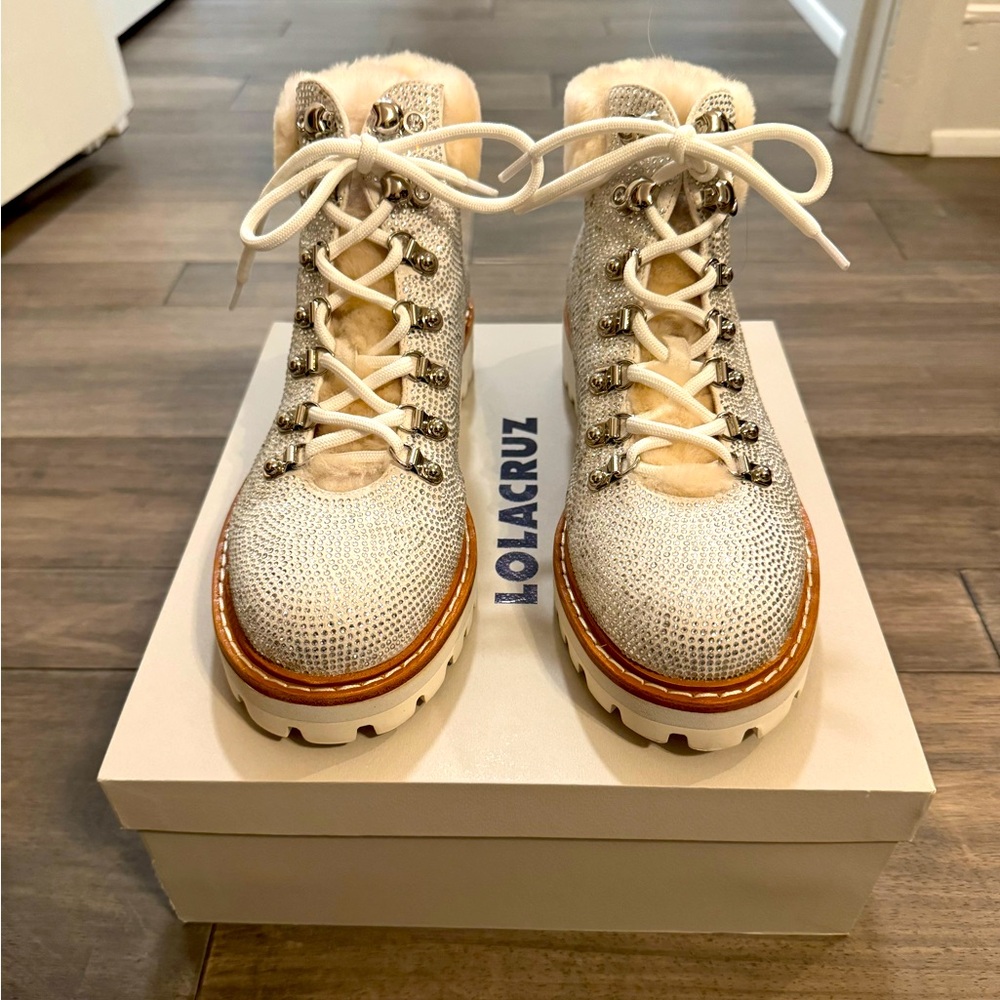 New in box!  Lola Cruz Rhinestone Hiker Boots